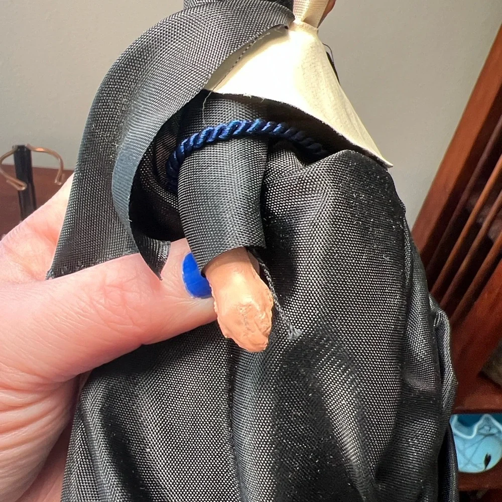 Vintage Antique Nun Religious Hard Plastic Composition Doll Toy Handpainted